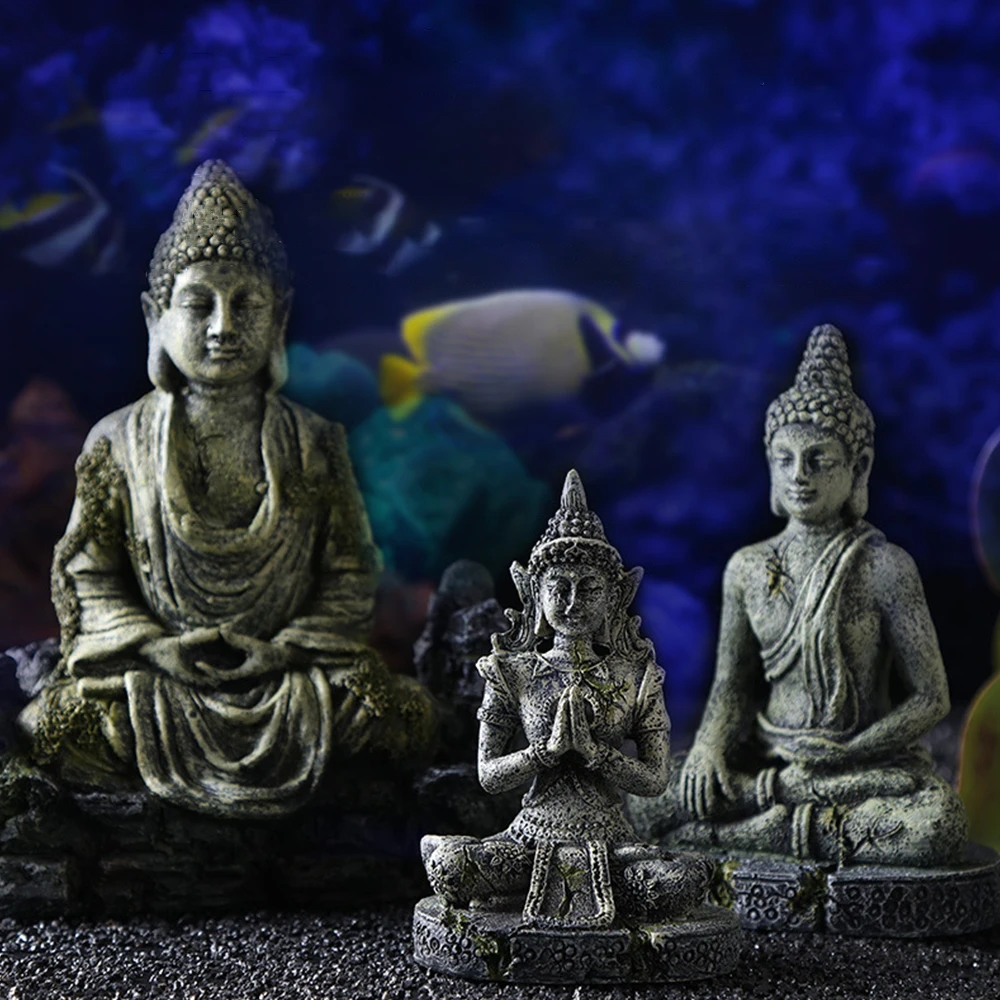 Aquarium Buddha Decoration Resin Fish Tank Accessories Crafts Zen
