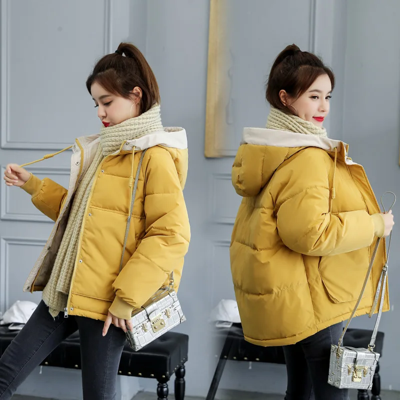 

Photo Shoot 19 New Style down Feather Women's Korean-style Dongdaemun Loose-Fit BF Students Cotton-padded Clothes INS Hong Kong