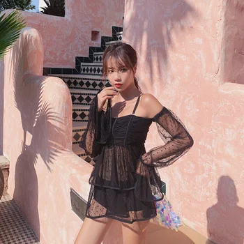 

Separate Swimsuit For Women Two Pieces Surf Clothing Women's Swimwear Fused With Push Up Korean Three Piece Sexy Bikini New