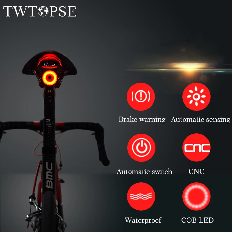 Интеллектуальные велосипедные фонари TWTOPSE стоп сигнал автоматический сенсор