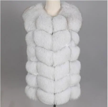 new Women Winter coat Real Fox Fur Coat natural fur Vest Coats Short Natural Real Fur Coat real Fur Jacke - Color: 19