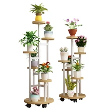 Передвижной ремень круглый Многоэтажный крытый гостиная провинция пространство зеленая Роза стойка балкон на землю Железный арт цветочный горшок рама