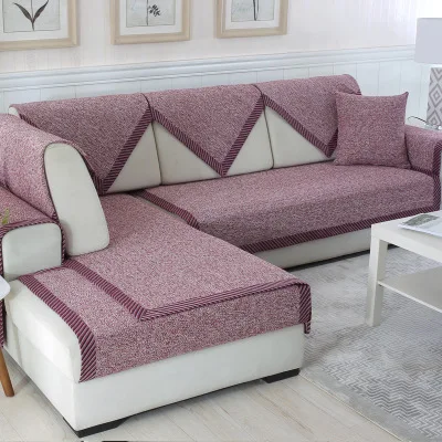 

Simple modern old coarse cloth sofa cushion mat wholesale Four seasons universal cotton braided sofa cover towel cover