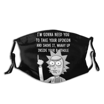 

Rick And Morty Shove It Up Reusable Face Mask Anti Haze Dustproof Mask With Filters Protection Cover Respirator Muffle
