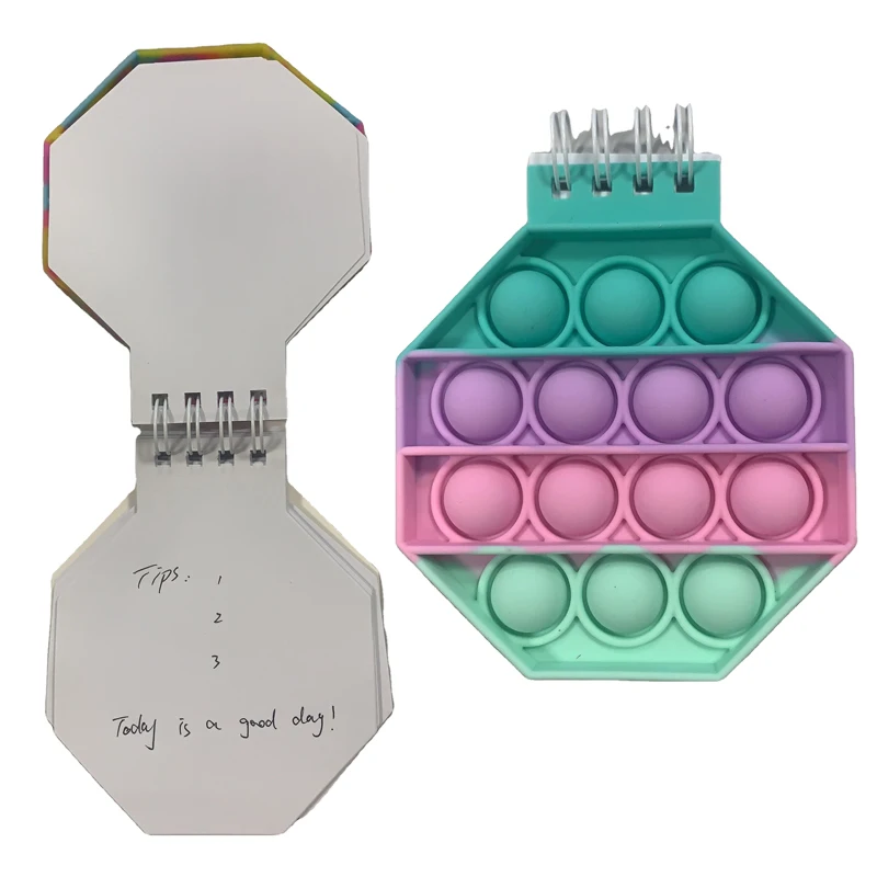 New Caderno Desk Calendar Pop its Notebook Bubble Fingertip Silicone Case Notepad Student Decompression Stationery Toys Gift