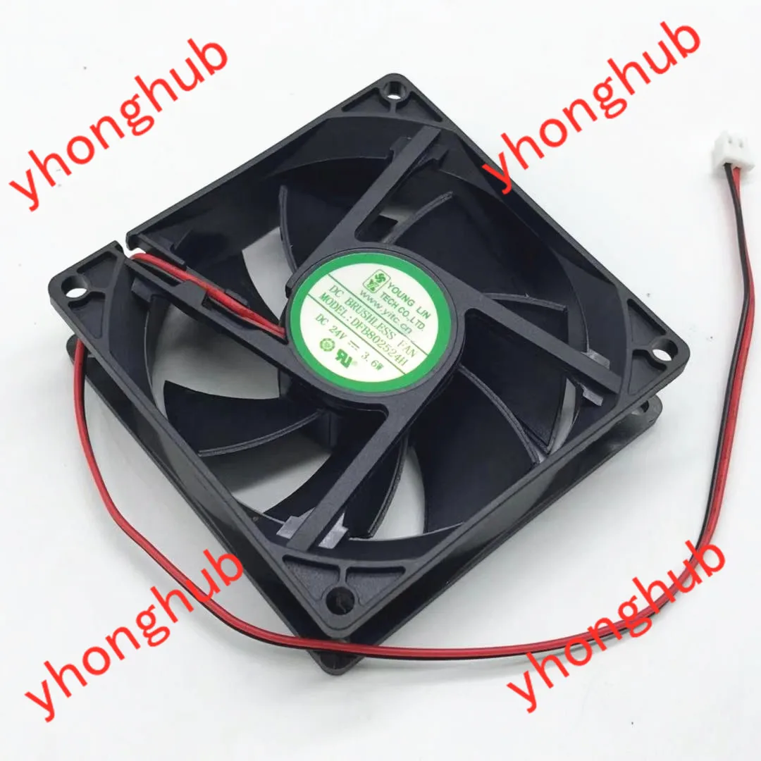 Young Lin DFB802524H DC 24V 3 6 W 80x80x25 мм 2-провод Сервер вентилятор охлаждения | Компьютеры и