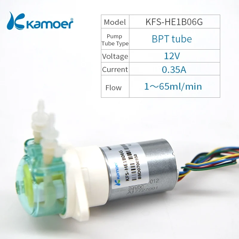 Kamoer KFS Микро перистальтический дозаторный насос 6В/12 V/24 V с Шестерни электродвигатель постоянного тока для Горячая Электрический аквариум - Напряжение: KFS-HE1B06G