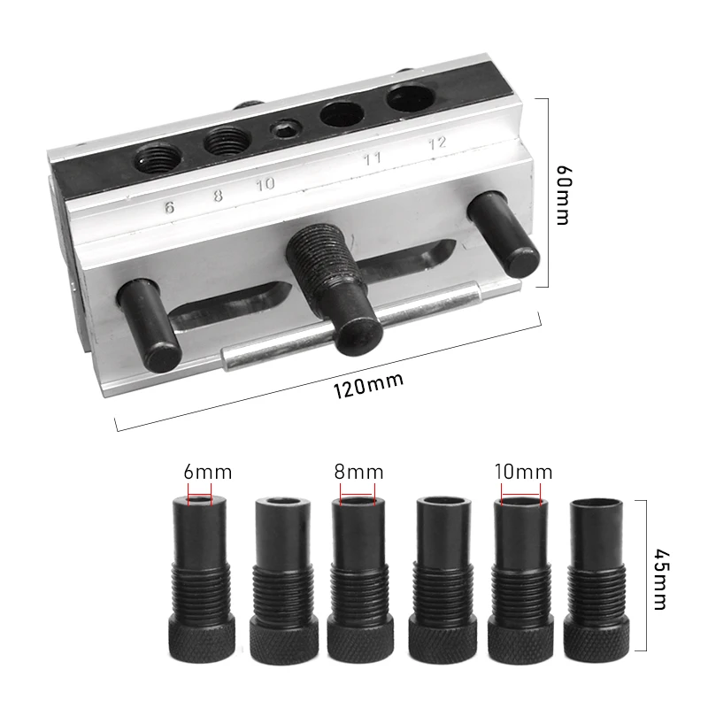 Профессиональный Самоцентрирующийся зажимной устройство Doweling комплект с 6/8/10 мм бурение втулки сверла штифты деревообрабатывающий отверстие направитель сверла