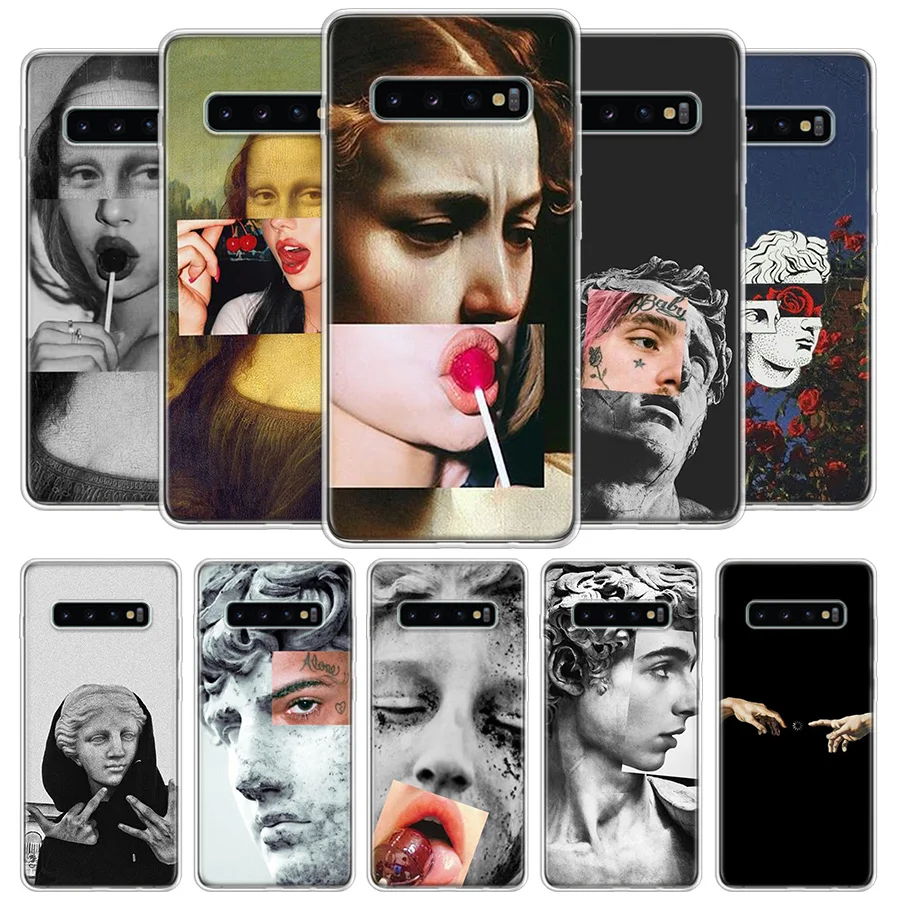 Силиконовый чехол Monalisa для Samsung Galaxy A50 A70 A10 A20E A51 A71 M30S A30 A40 A01A21 A6 A7 A8 A9 Plus + Coqu |
