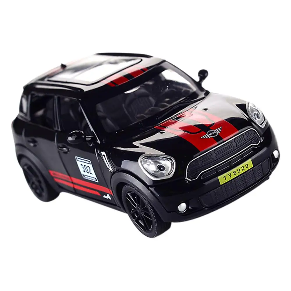 MINI Black 1:32 1:24 модель автомобиля серии Сплав Вытяните назад Модель автомобиля игрушки детские игрушки модель автомобиля коллекция поддержка Прямая поставка - Цвет: MINI Black