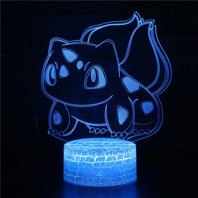 Ночной светильник Pokemon Mew Mewtwo с 3d иллюзией изменяющая цвет светодиодный