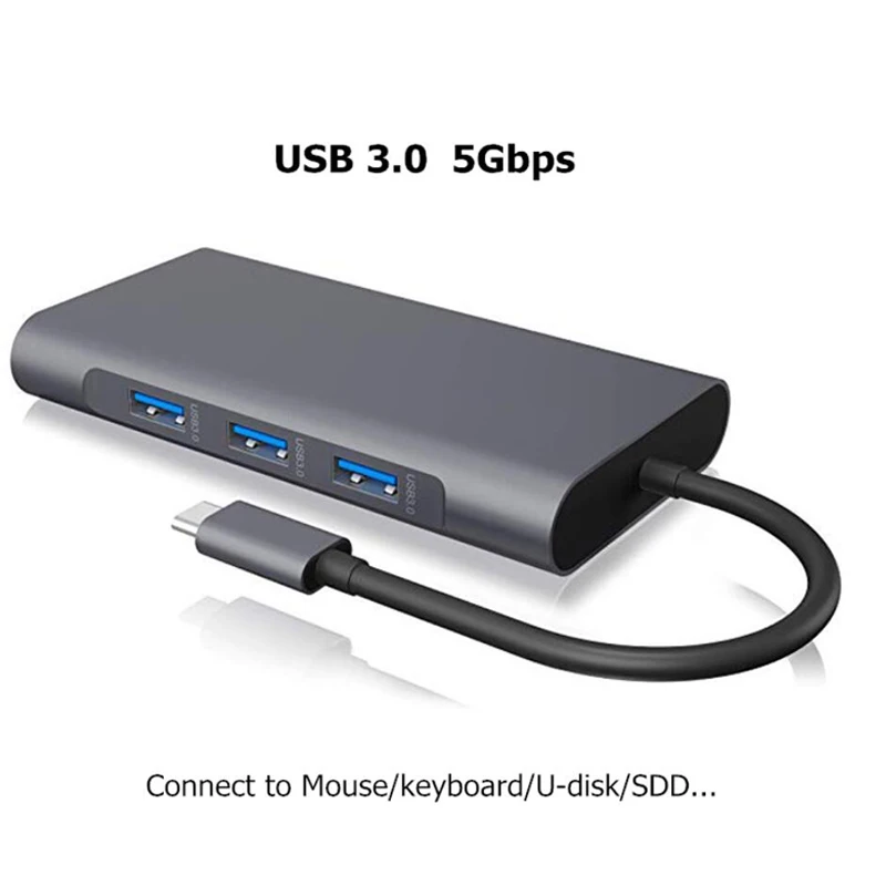 USB C концентратор usb type C для мульти HDMI VGA USB 3,0 RJ45 Кардер ридер адаптер USB разветвитель для MacBook Pro Air USB док-станция type C концентратор