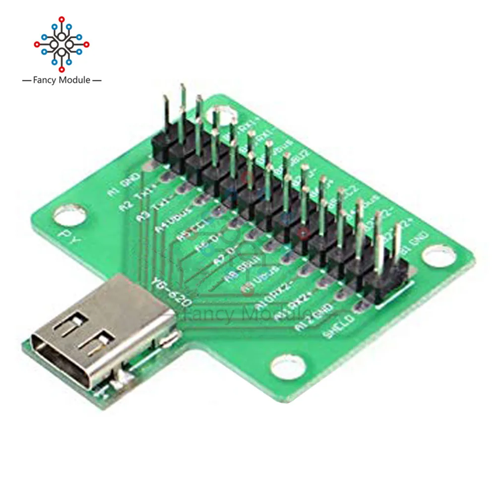 

USB 3.1 Type-C Cable Test Board 24 PIN Type-C Female Plug Jack to DIP Adapter Connector Welded PCB Converter Pinboard