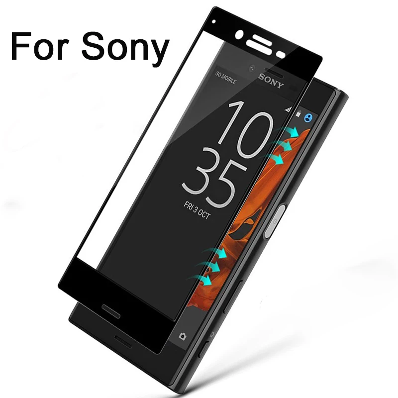 Защитное стекло XZ1 для Sony Xperia XZ Premium XA1 Plus XA2 Ultra X Compact XZS XP полное покрытие