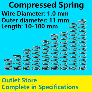 

Rotor Pressure Spring durable Quality Assurance Compressed Spring Line Diameter 1.0mm, External diameter 11mm, Length 10mm-50mm