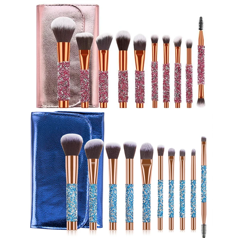 10pcs/set Diamond Makeup Brush For Cosmetic Foundation Powder Blush