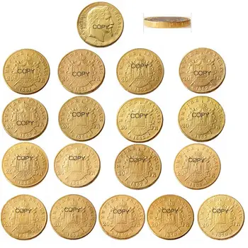 Francja 20 franków 1861-1870-A-B lat dostępne pozłacane kopiuj monetę tanie i dobre opinie dower me Gold Plated Imitacja starego przedmiotu 1860-1879 Platerowane europe Patriotyczne