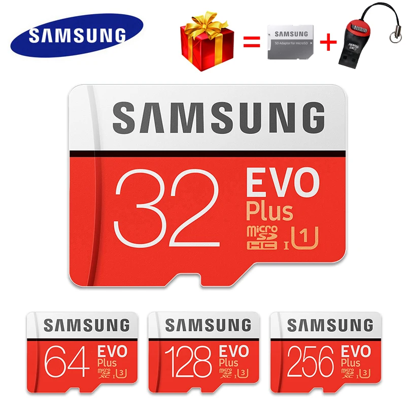 Карта памяти SAMSUNG Micro SD 256 ГБ 32 ГБ 64 Гб 128 ГБ 512 ГБ SDHC SDXC класс EVO+ класс 10 C10 UHS TF SD карты транс флэш Microsd