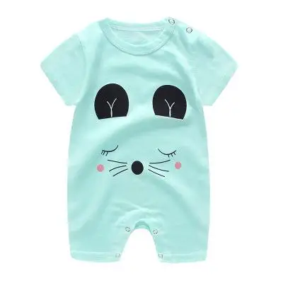 0-2Y Summer Cotton Baby Romper Short Sleeve Infant Rompers Baby Boys Girls Jumpsuit Newborn Clothes Kids Clothing Toddler customised baby bodysuits Baby Rompers