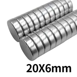 10/20/50 шт Неодим N35 диаметр 20 мм X 6 мм Сильные Магниты Диск NdFeB неодимовый магнит редкоземельный магнит для поделок прилипания магнит 20*6 мм