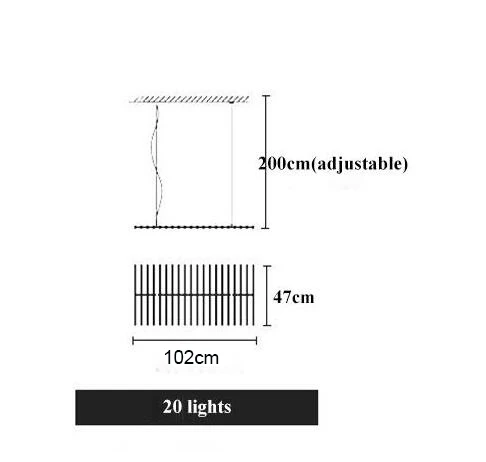 20 heads light Artpad 65 Вт затемнения рыбы в форме кости DIY кухонная люстра черный, белый цвет регулируемый гостиная обеденная Металл Подвесная лампа - Цвет корпуса: 20 heads light