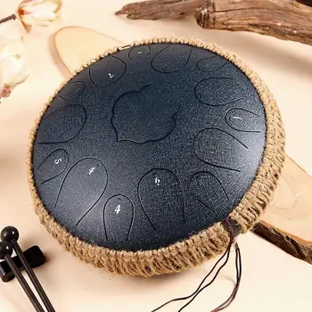 

13 Inch 15 Tone Steel Tongue Drum Tune C Percussion Hand Pan Drum With Padded Drum Bag & Mallets Musical Instrument Dropship
