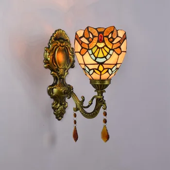 

European-Style Bathroom Mirror Front Lamp European-Style Pastoral Crystal Bedside Wall Lamp Baroque Aisle Retro Wall Lamp