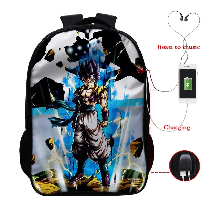 Dragon Ball USB зарядный рюкзак для мальчиков и девочек Goku школьный рюкзак для студентов рюкзак для подростков Повседневный USB Рюкзак классный унисекс дорожная сумка подарок - Цвет: 11