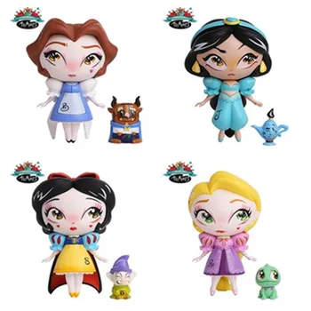 

Disney Princess Action Figures Toys White Snow Fairy Rapunzel Bell Mickey Doll Decoration Children Gift