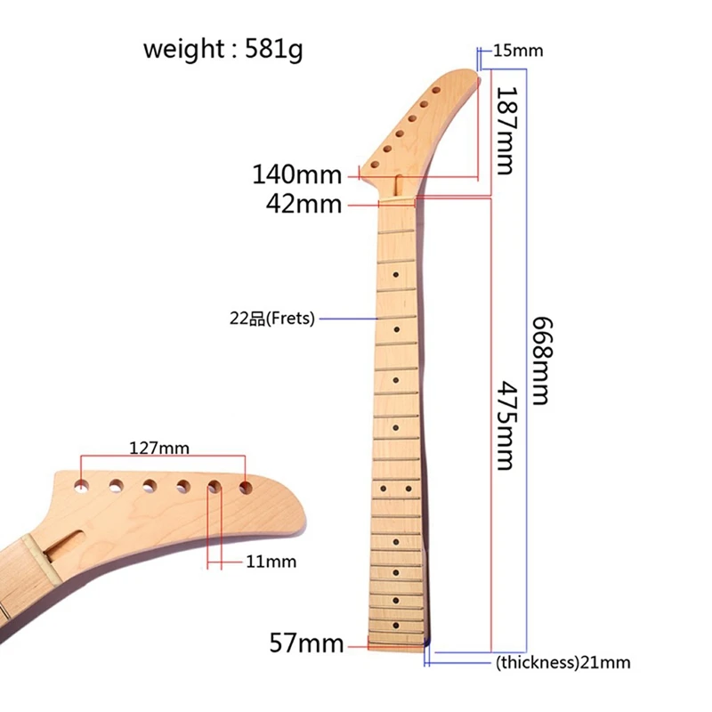 22 лада клен банан Электрогитара шеи точка инкрустация для St Запчасти Замена