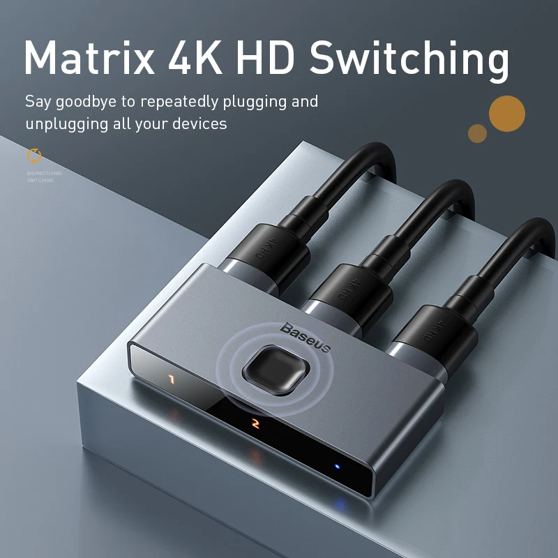 Baseus 4K HD ġ 3 Ʈ 4K USB ġ ó ڽ   Ű 콺   4K HD 2.0