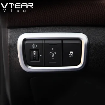 

Vtear For Hyundai ix25 Creta Accessories 2018 2019 ABS Chrome Interior Mouldings Headlight switch frame cover Trim Car Styling