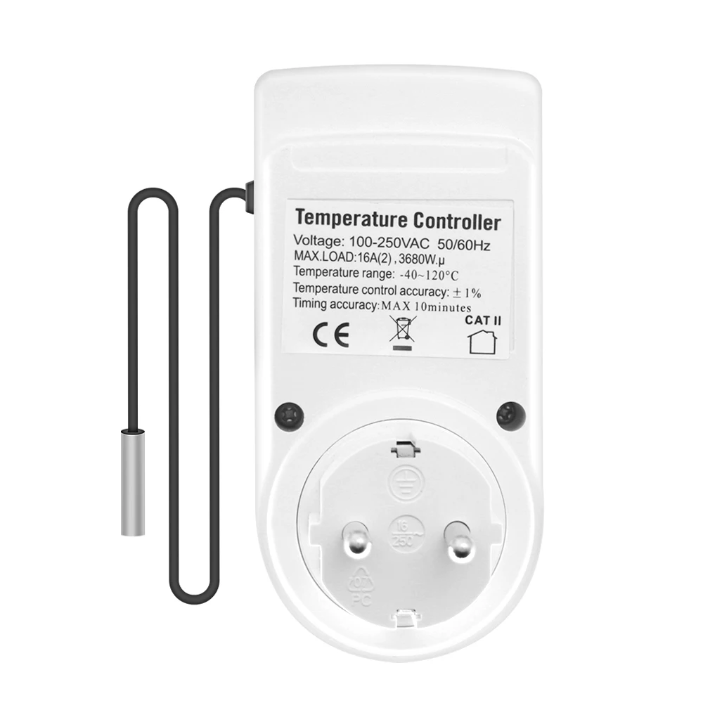 KT3100 Digitale Thermostat Steckdose Inkubator Temperatur Controller Outlet  Mit Timer Schalter 16A 220V für Heizung Pad Wärme Matte - AliExpress