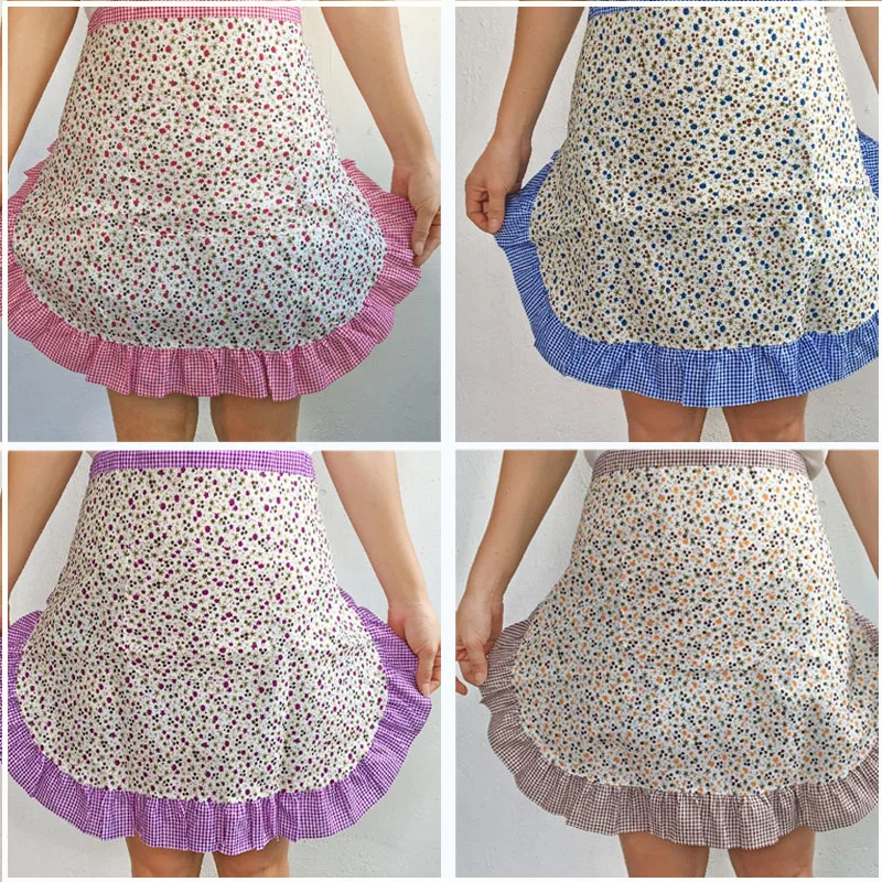 

Kitchen hand wipe pocket apron waterproof oil proof cooking cover coat fashion home men and women's cloth art