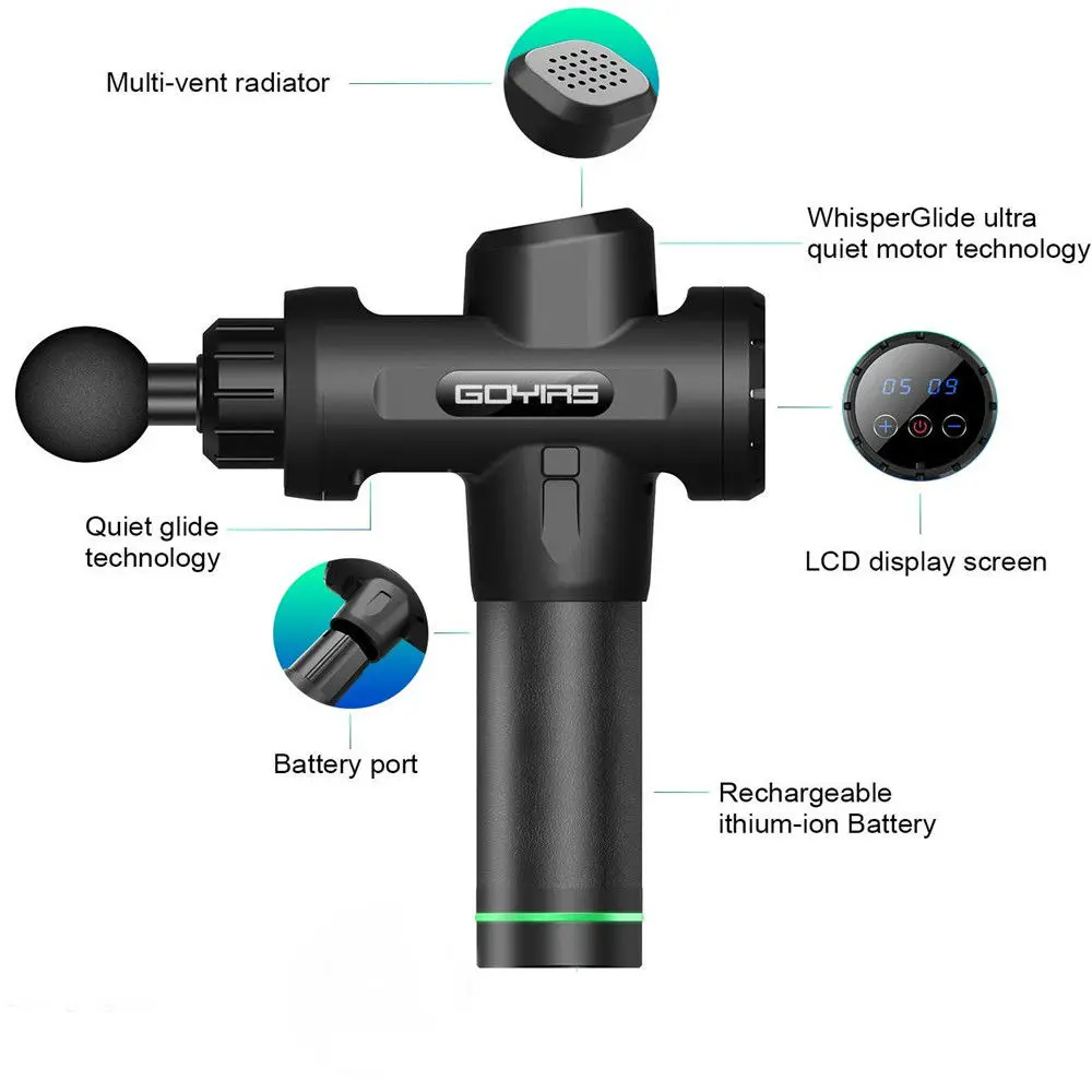 Massage Muscle Relaxation Massage Gun LCD touch screenAt Home Charging Deep Dynamic Therapy Vibrator With USB 5