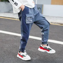 Штаны для мальчиков г., стиль, весенне-осенние детские гимнастические штаны для больших мальчиков повседневные штаны модная рабочая одежда свободного кроя в западном стиле