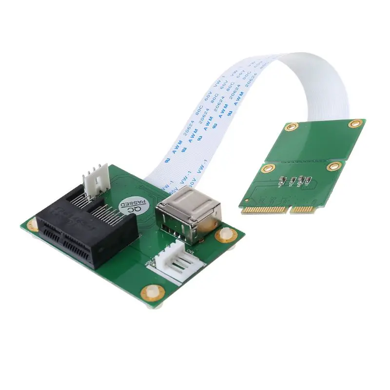 Мини PCIE к PCI-E Express X1+ USB Riser Card с FFC кабелем высокоскоростной DIY 90 градусов слот ПК