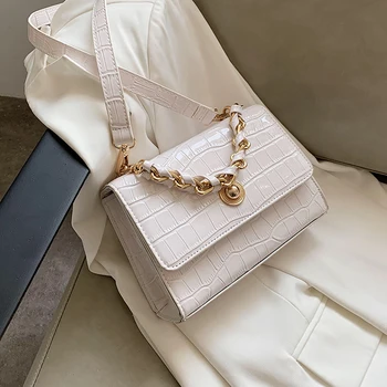 

Stone patent white Crossbody Bags For Women 2020 Small Handbag Small Bag PU Leather Hand Bag Ladies Designer