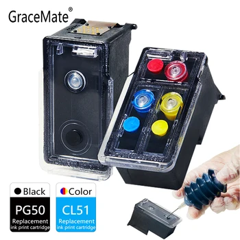

GraceMate PG50 CL51 Compatible for Canon Ink Cartridge PIXMA iP2200 ip6220D ip6210D MP150 MP160 MP170 MP180 MP450 MP460 Printer