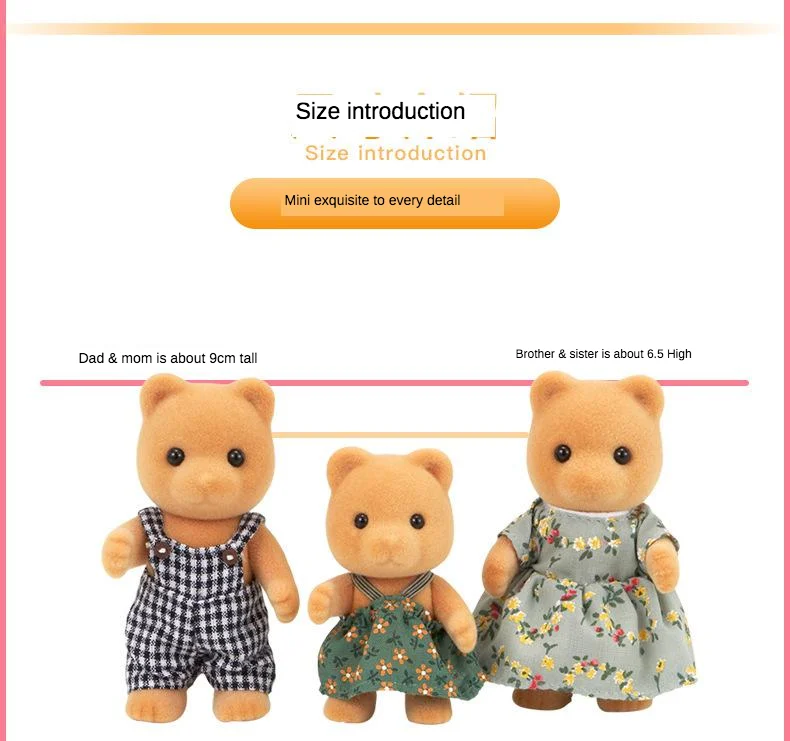 Sylvanian Families игрушка Sylvanian Families медведь семья девушки играть дом кукла