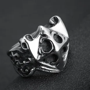 Creative New Style Ethnic-Style Small Animal Wolf Head Men Alloy Ring Cool shi jie