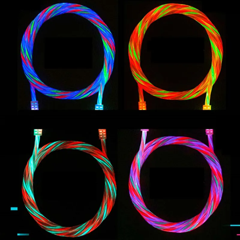 Зарядный кабель со светодиодной подсветкой Micro USB обновленный Тип C для Samsung A80 A50 A30