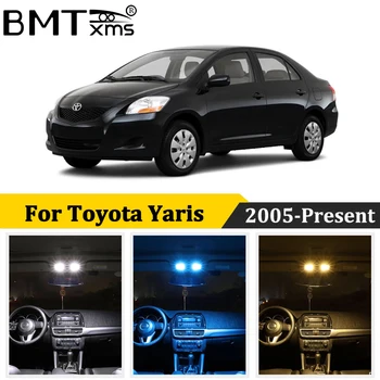 

BMTxms 10Pcs Canbus For Toyota VITZ Yaris II III XP90 XP130 2005-Present Car LED Interior Light License Plate Lamp Accessories