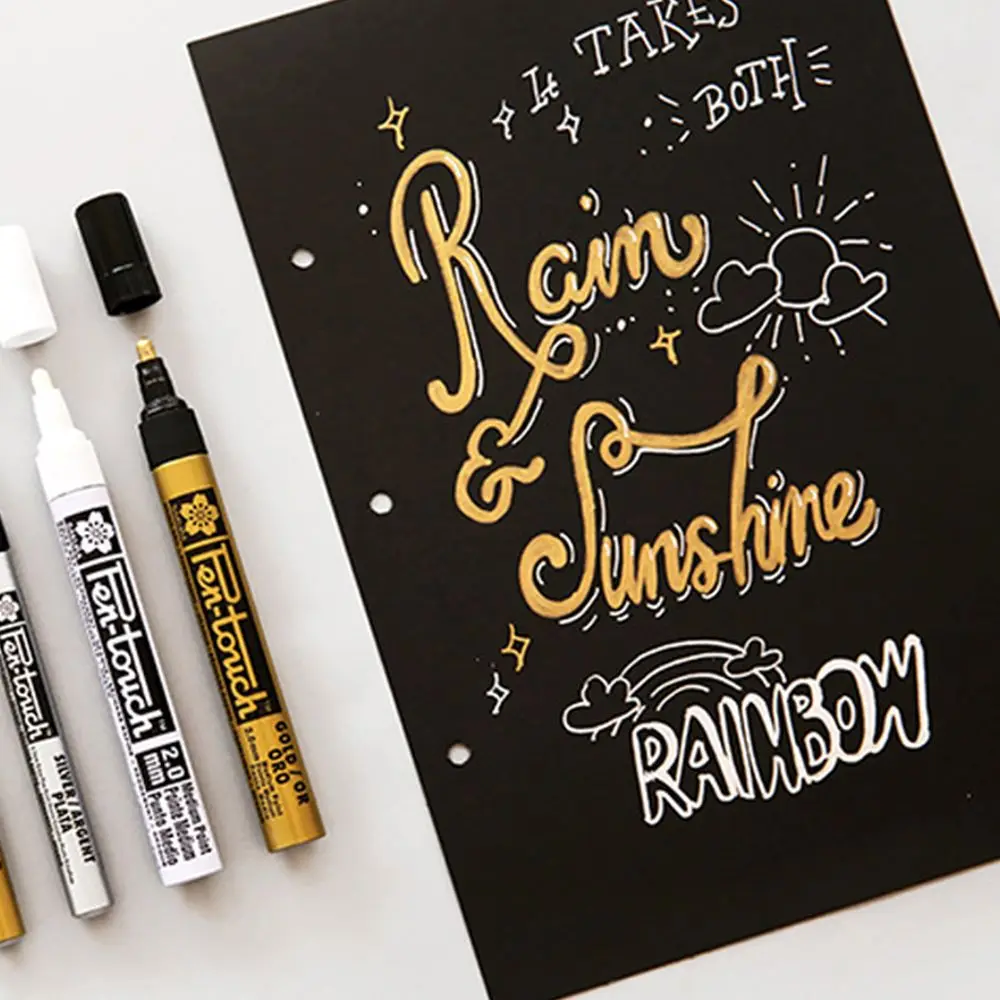 Goldene Flüssige Chrom Marker Set 0.7/1.0/2,0mm Kunst Flüssigkeit Verblassen-proof Metall Spiegel Chrom Marker kunsthandwerk Stift Zubehör – Detail 8