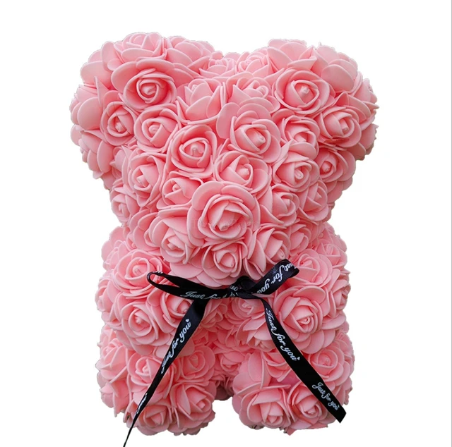 pink flower teddy bear