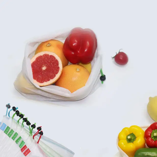 Nagy Mosható Újrafelhasználható Zöldségháló Táskák Friss Zöldségekhez Kakobarát - Image 6