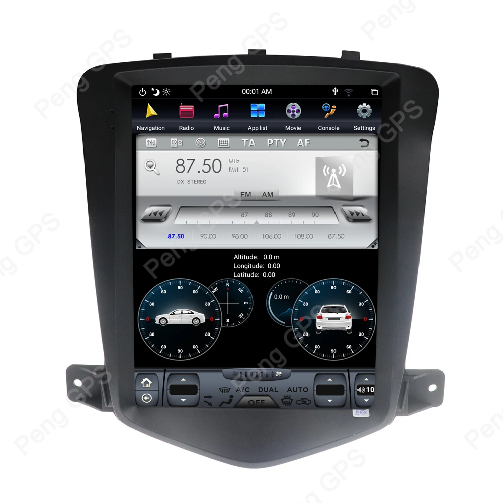 1080P Android 8,1 Тесла вертикальный экран для Chevrolet Cruze 2008-2012 gps навигация 4G+ 32G dvd-плеер встроенный CarPlay головное устройство