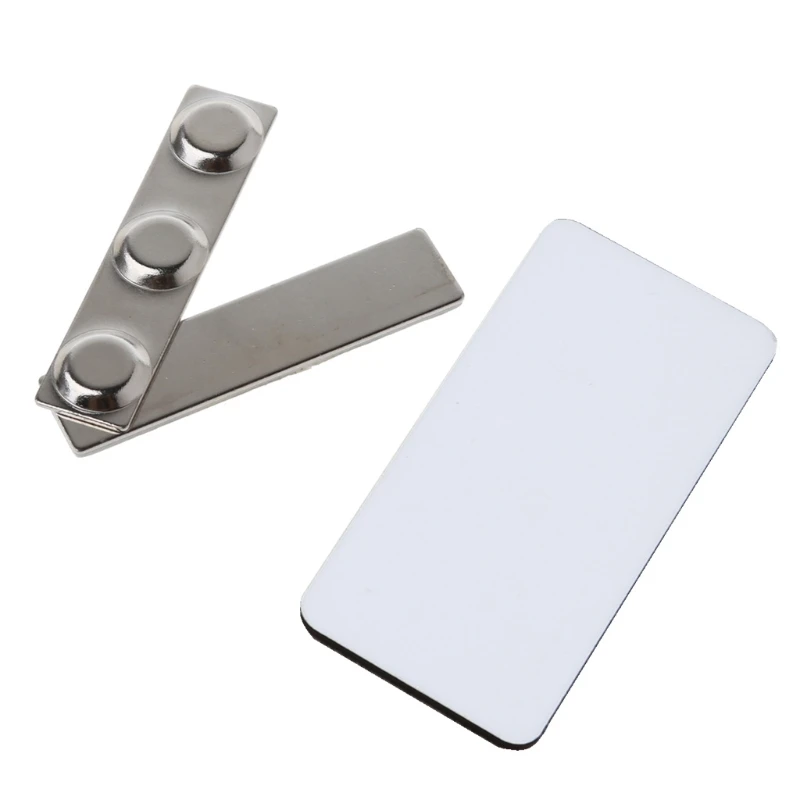 10Pcs Sublimation Blanks Magnetic Name Badge Holder Identification Reuseable Magnetic Holder for Heat Transfer