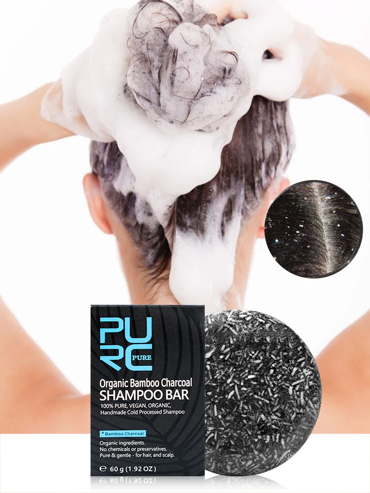 Description Picture 2 of itemPURC White Hair Darkening Shampoo Bar Organic Bamboo Charcoal Gray Hair Treatment Repair Damaged Conditioner Soap Hair Care
