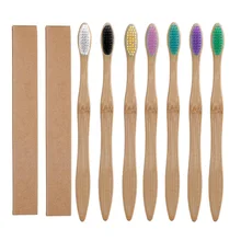 10pcs Hard Bristles Bamboo Toothbrush Rainbow Colorful Biodegradable Teeth Brush Bamboo Toothbrushes Oral Care Tooth